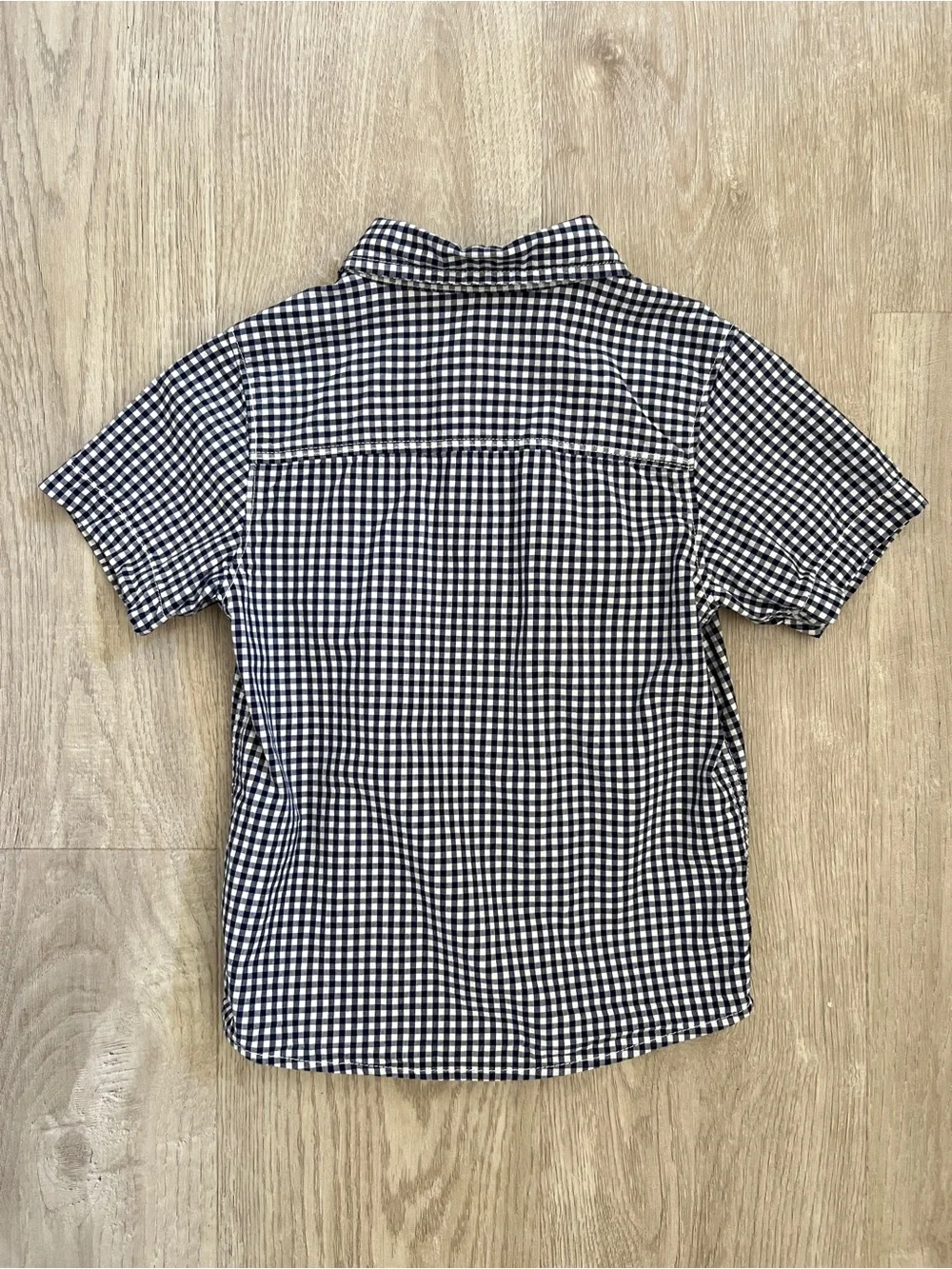 Gap Kids OshKosh Boys 4/5 Gingham Shirt Navy Pull On Shorts 2 Piece Outfit